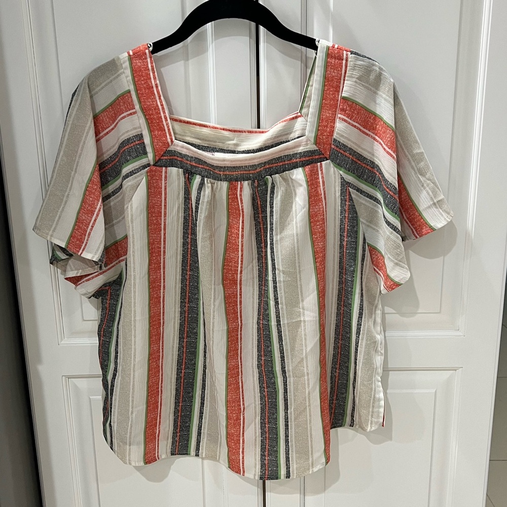 🔴 Urban Romantics Striped Peasant Blouse size Medium